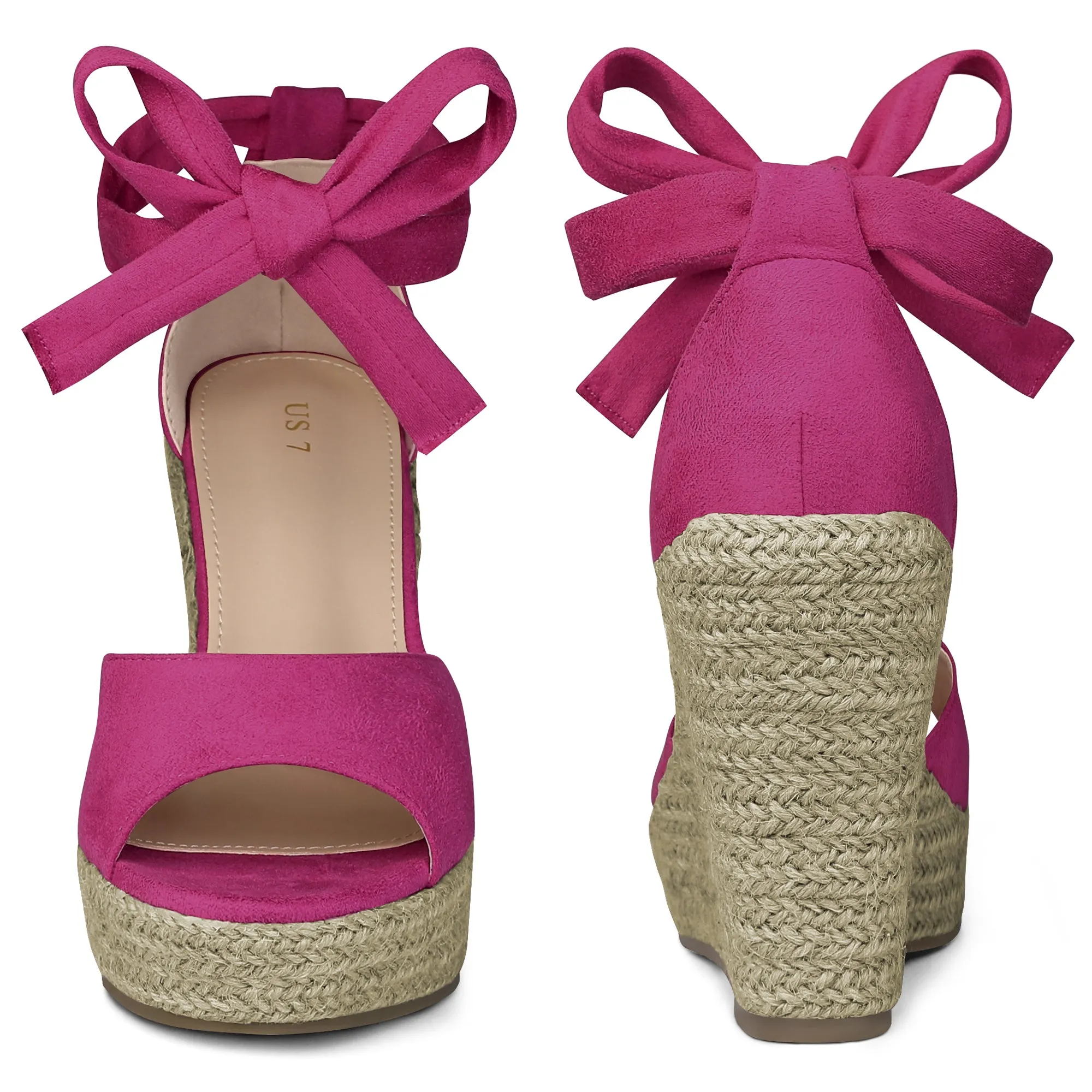 Platform Espadrilles Ankle Tie Wedge Sandals for Women