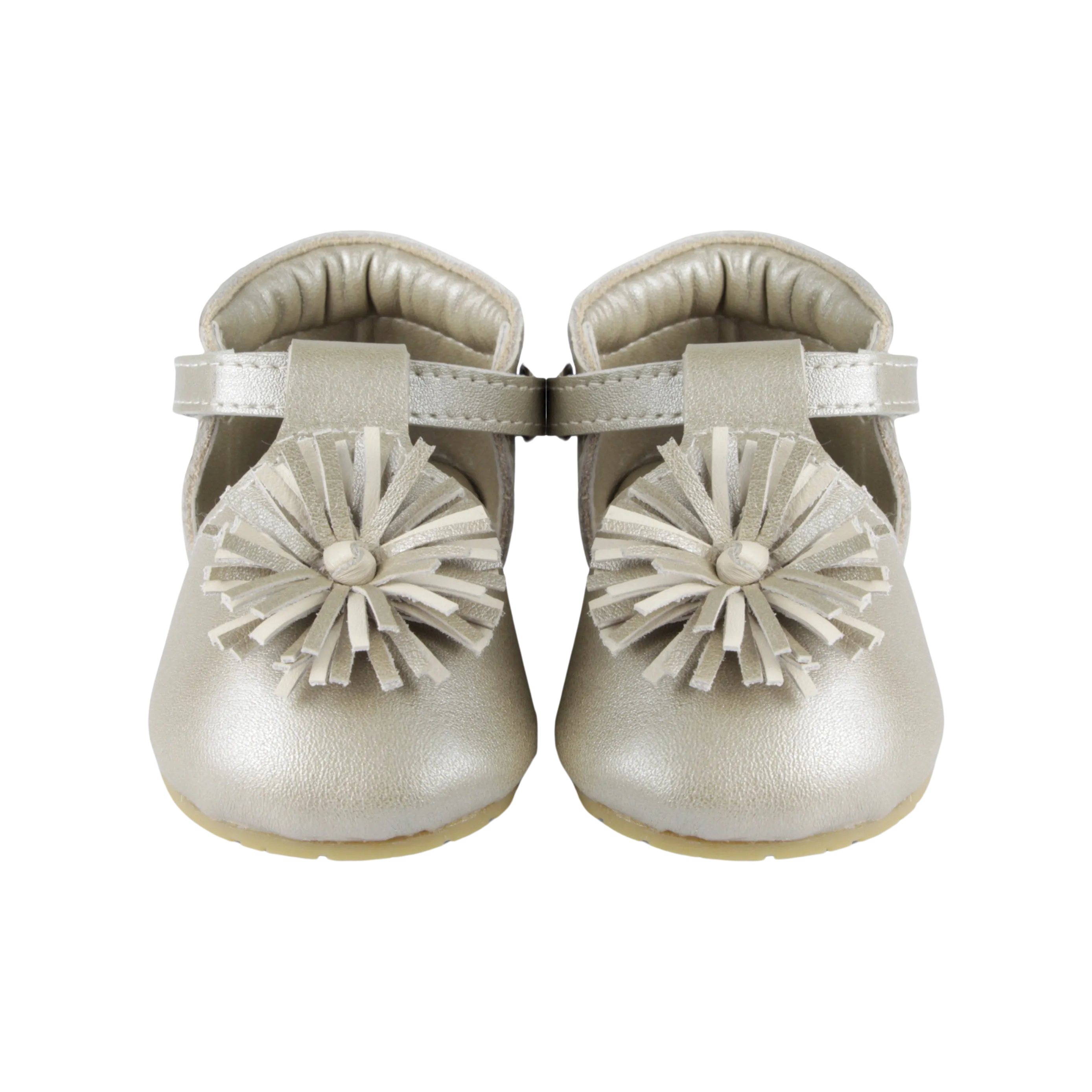 Poms Shoes | Champagne Metallic Leather
