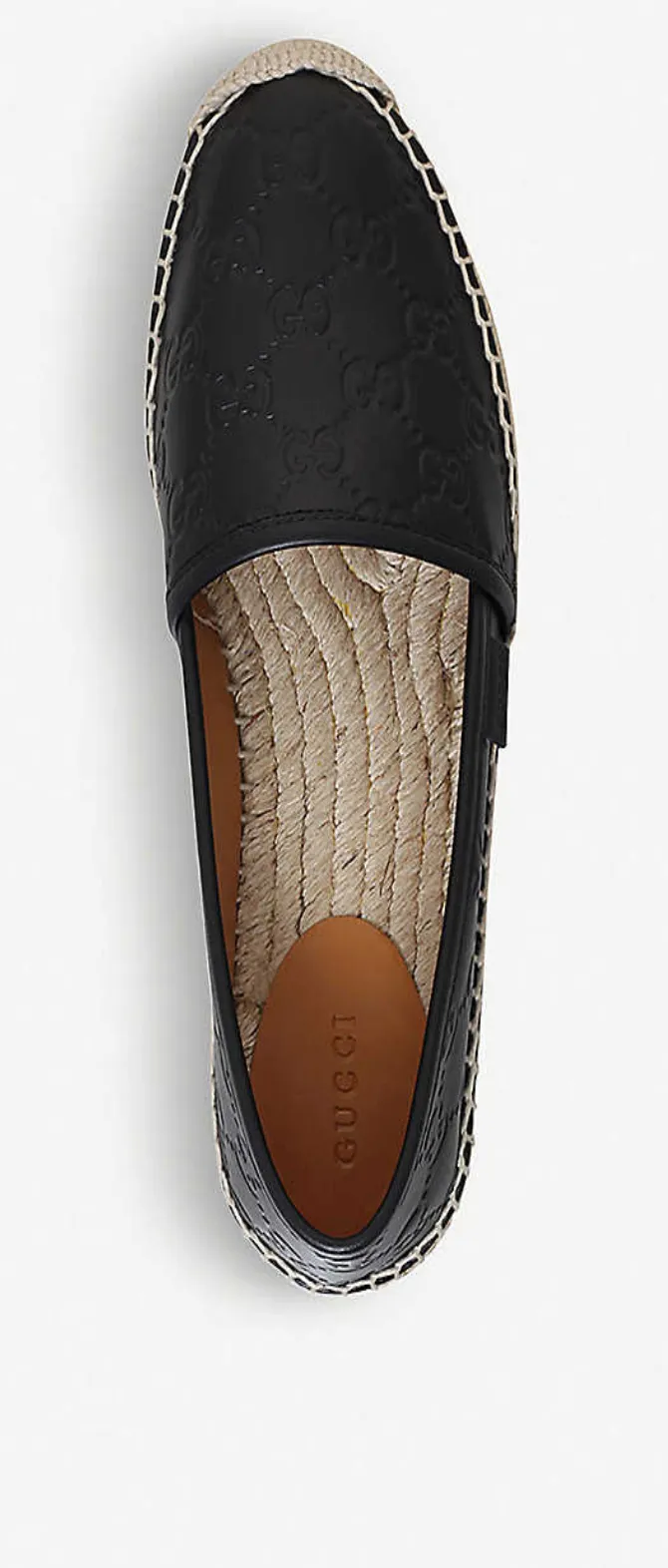 Pre Loved Black Leather Gucci Espadrilles