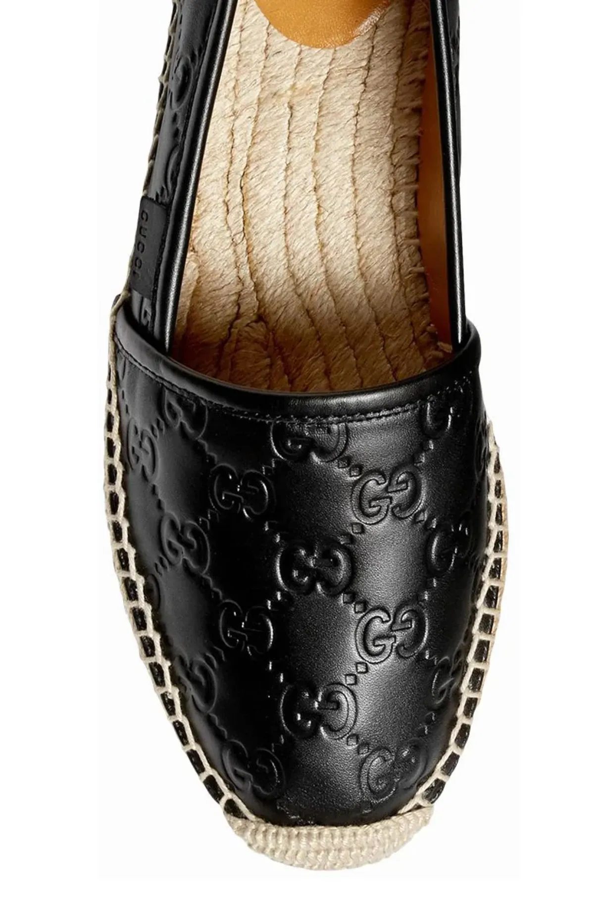 Pre Loved Black Leather Gucci Espadrilles
