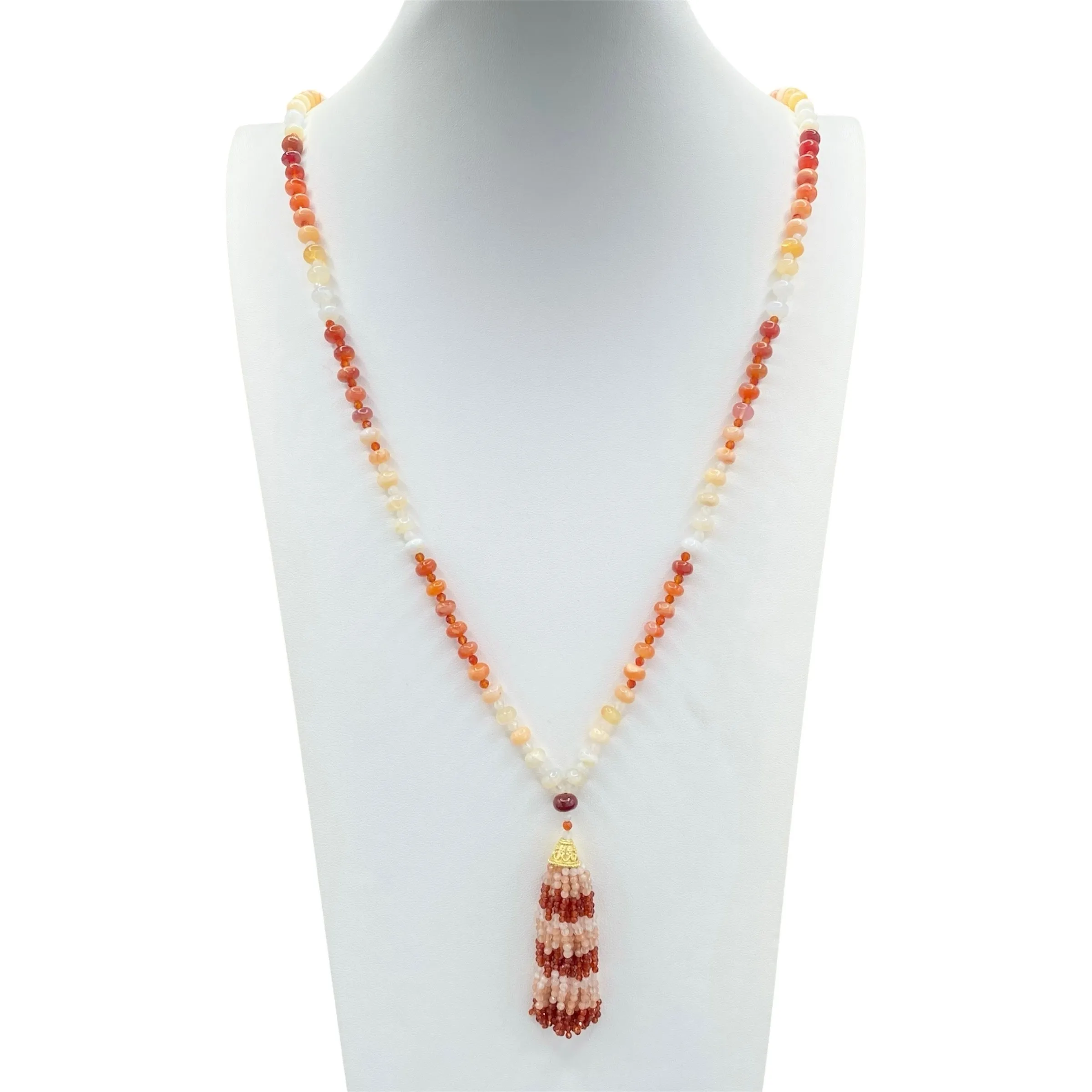 Rare Fire Opal Mala Necklace