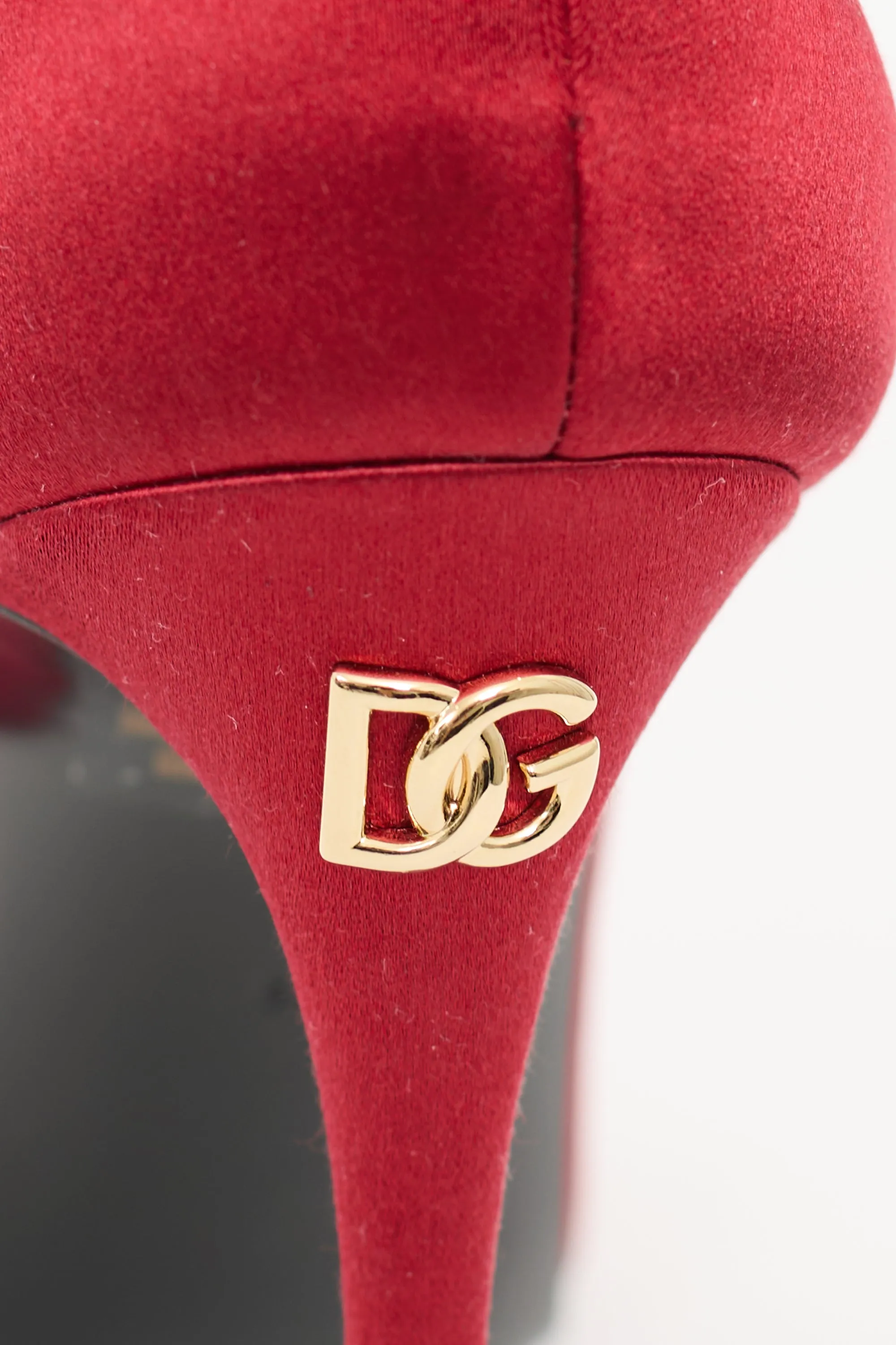 Red Satin Bow Heeled Sandal