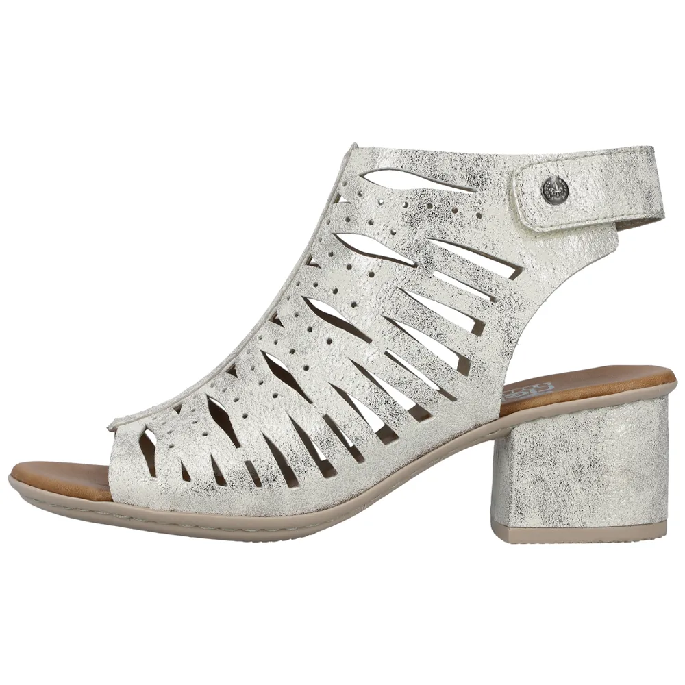 Rieker Vicky 76 Beige/Gold Leather Sandal (Women's)