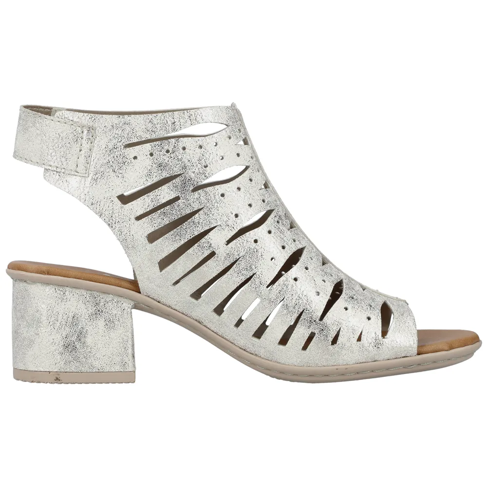 Rieker Vicky 76 Beige/Gold Leather Sandal (Women's)