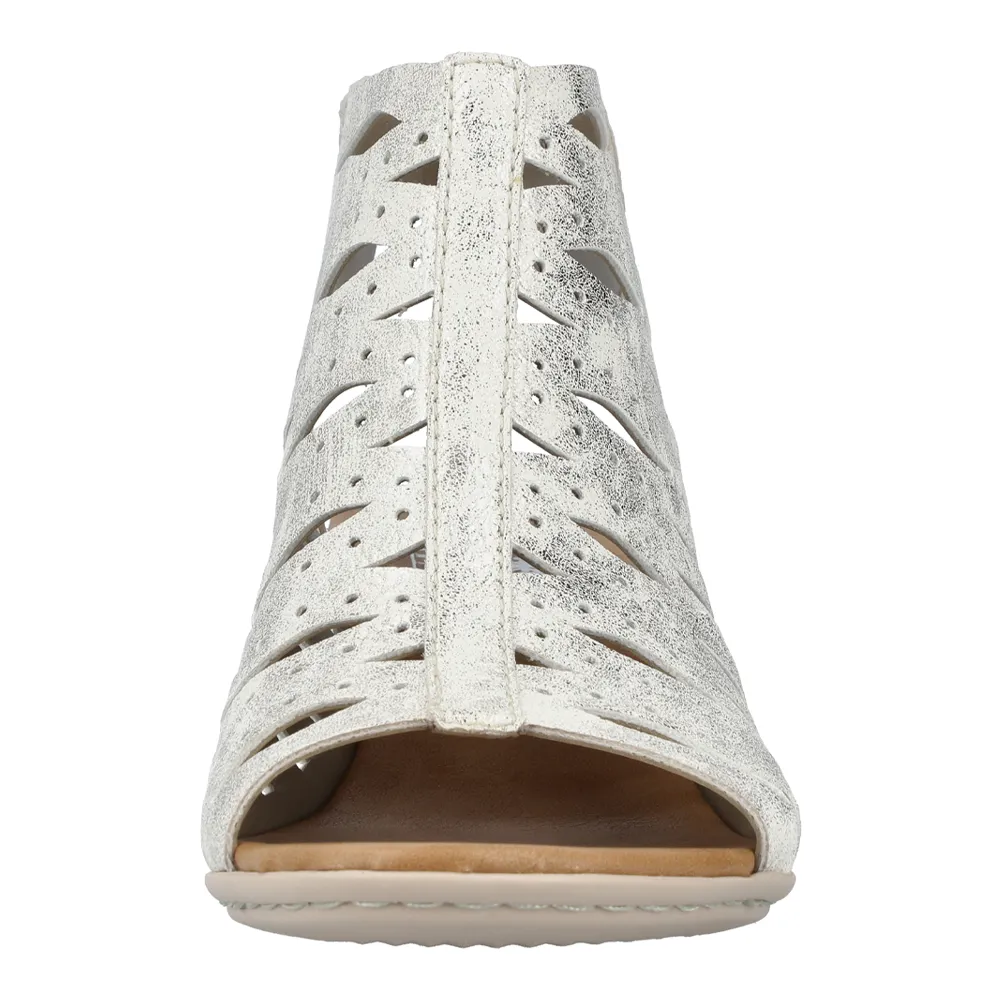 Rieker Vicky 76 Beige/Gold Leather Sandal (Women's)