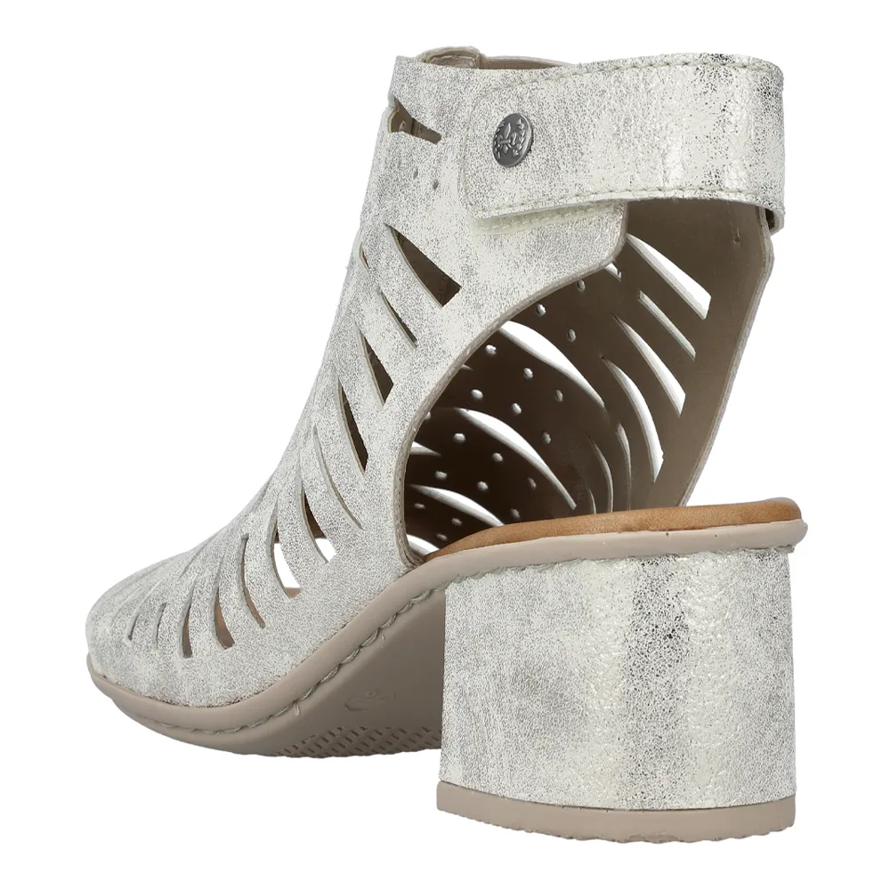 Rieker Vicky 76 Beige/Gold Leather Sandal (Women's)