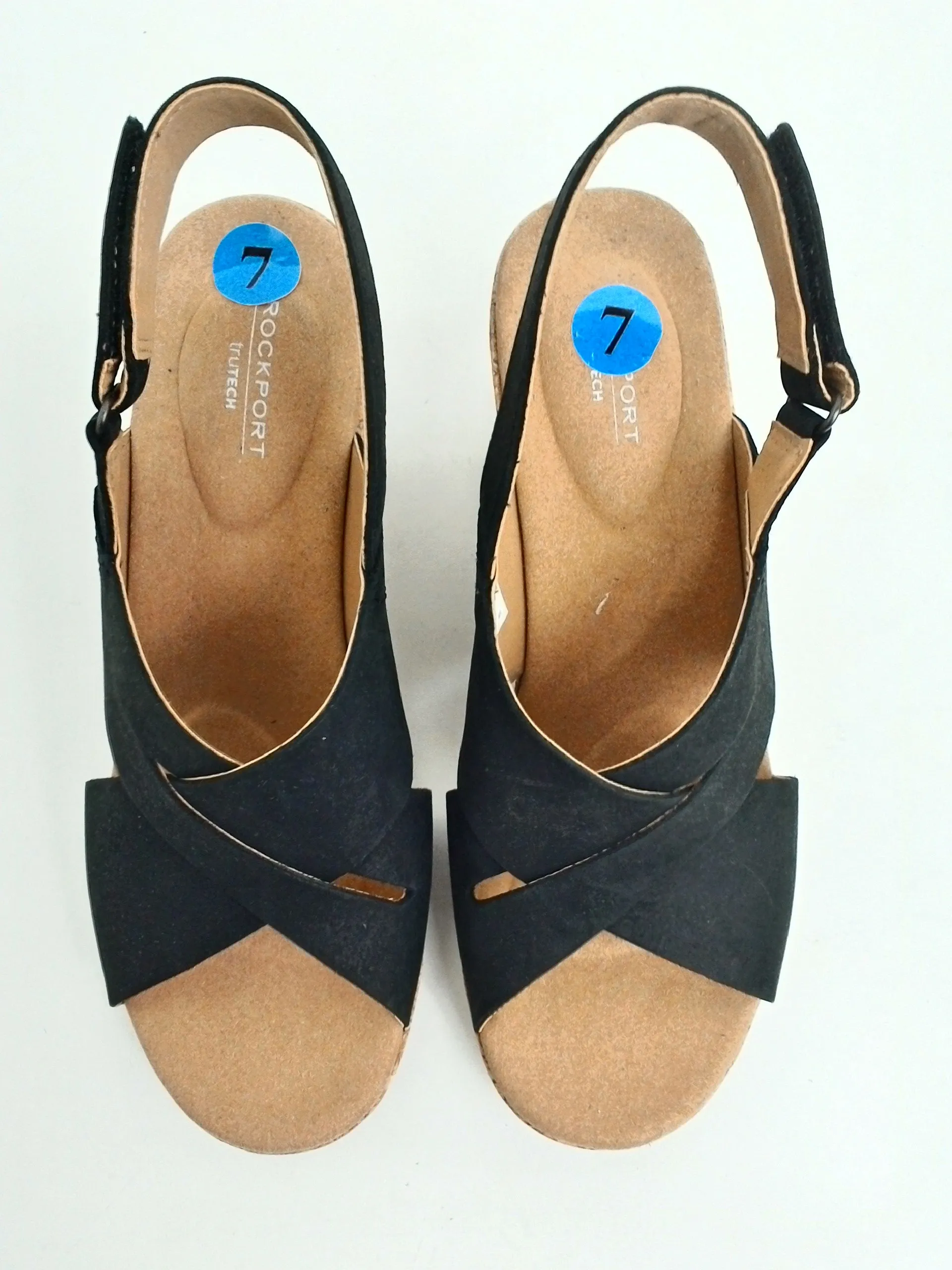 Rockport Women's Black Wedge Sandal Size 7