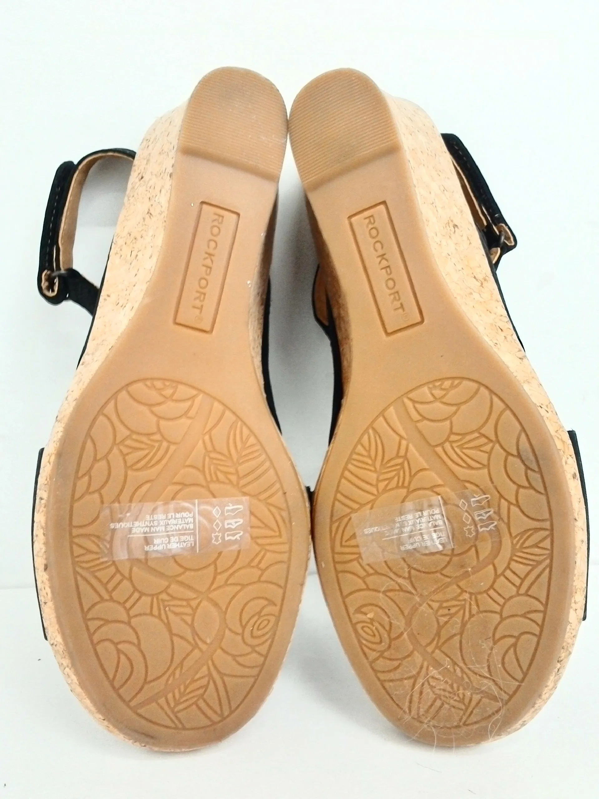 Rockport Women's Black Wedge Sandal Size 7