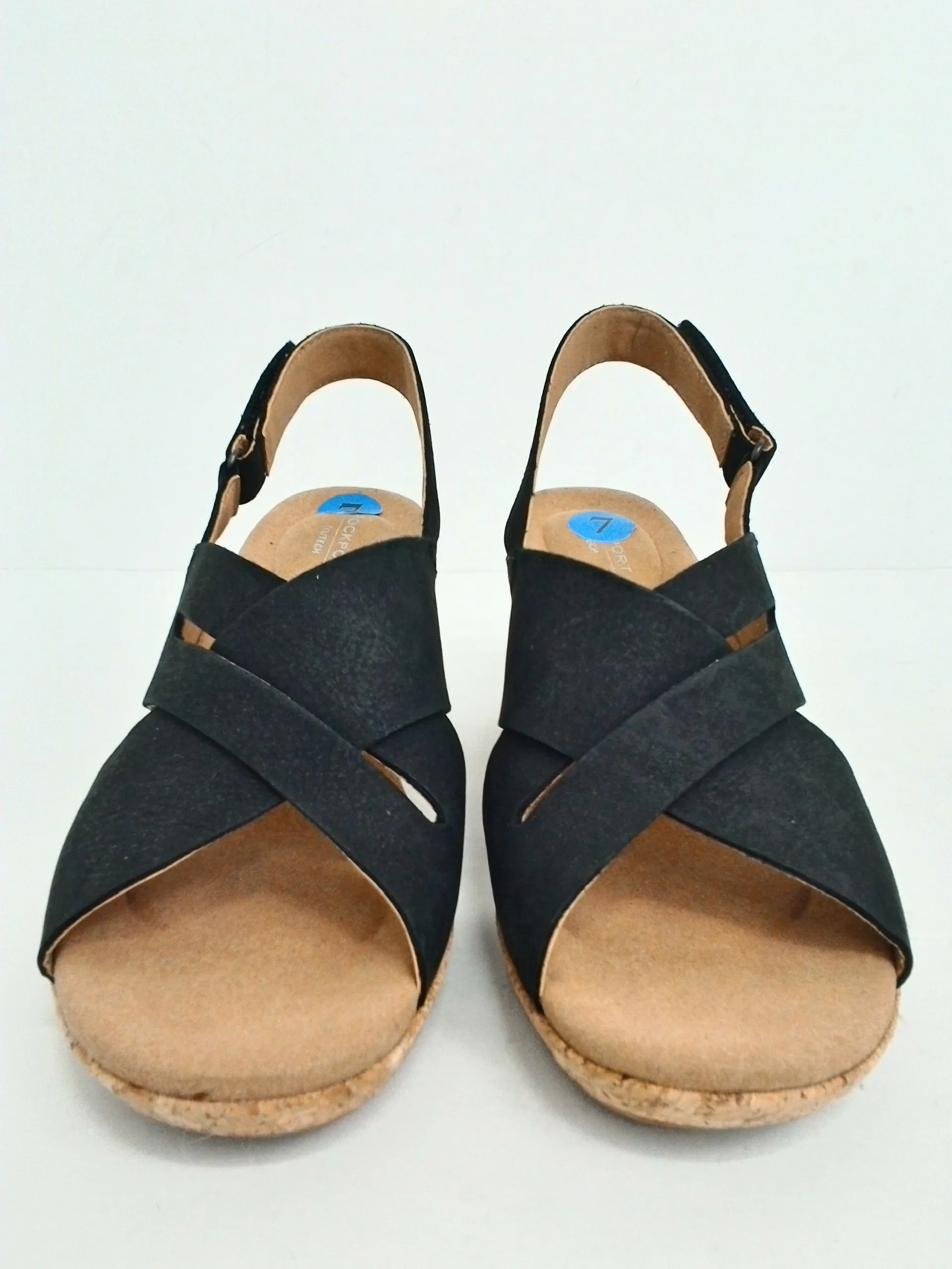 Rockport Women's Black Wedge Sandal Size 7