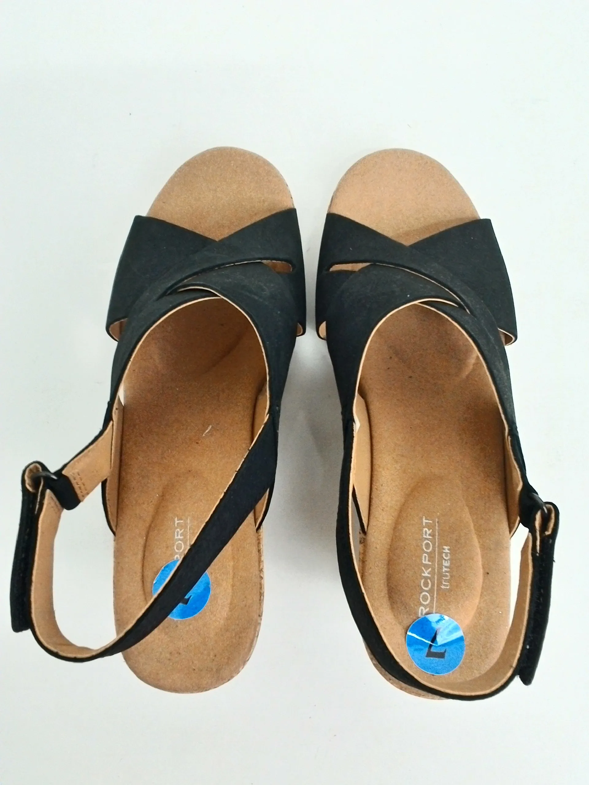 Rockport Women's Black Wedge Sandal Size 7