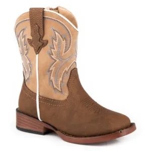 Roper Toddler Eastwood Brown Square Toe Western Boots 09-017-1900-3368 BR