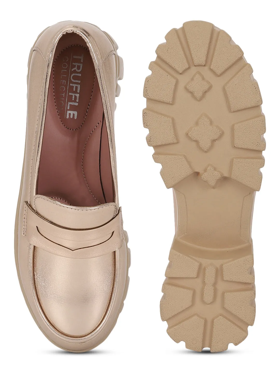 Rose Gold PU Block Loafers (TC-ANA-7981-RGLD)