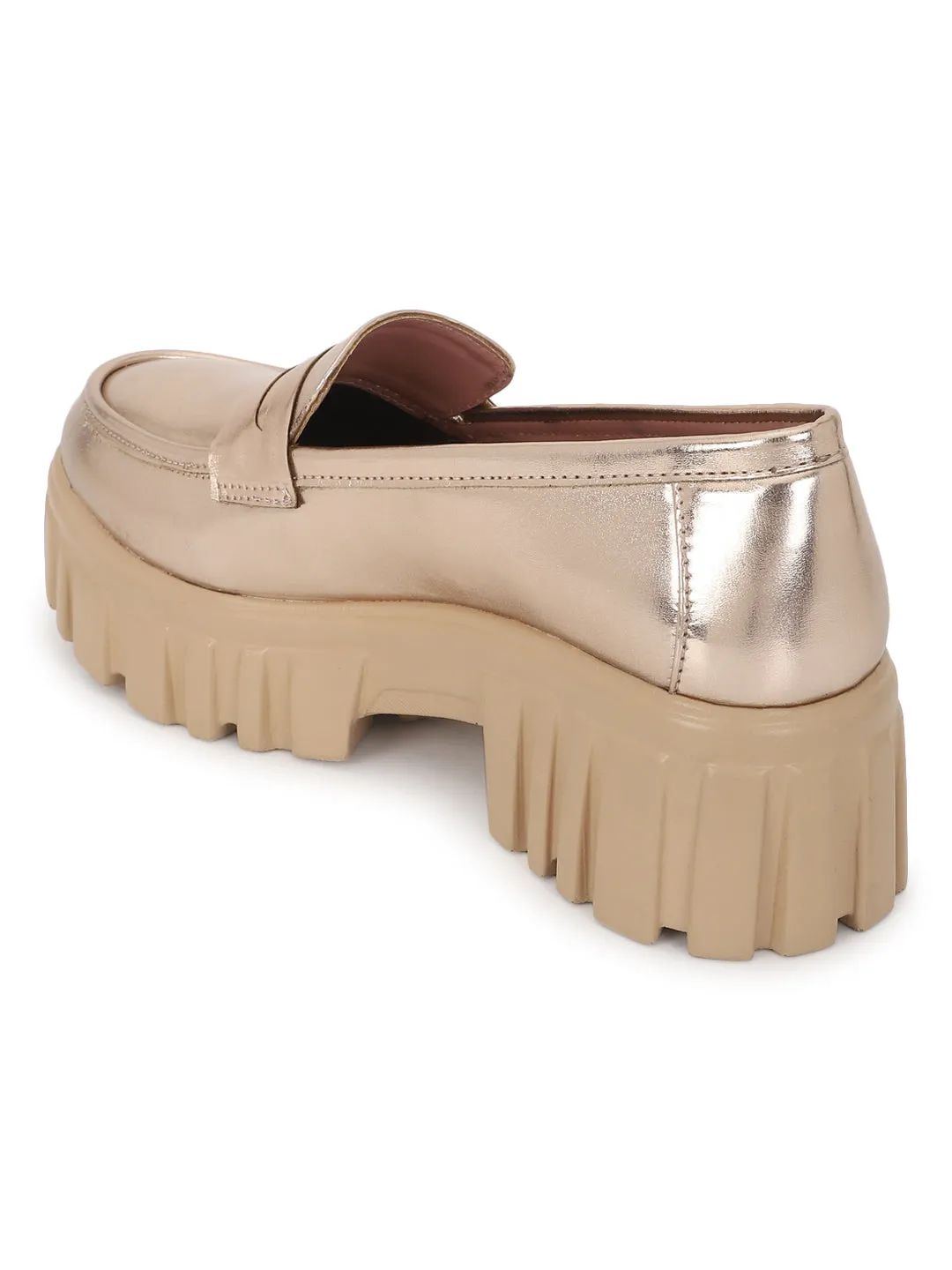 Rose Gold PU Block Loafers (TC-ANA-7981-RGLD)