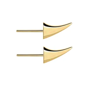 Rose Thorn Large Swerve Earrings - Yellow Gold Vermeil