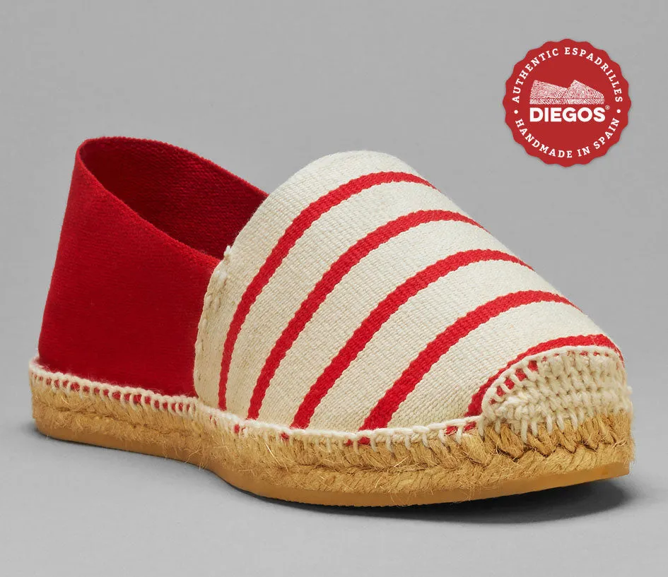 Sailor red stripes espadrille canvas