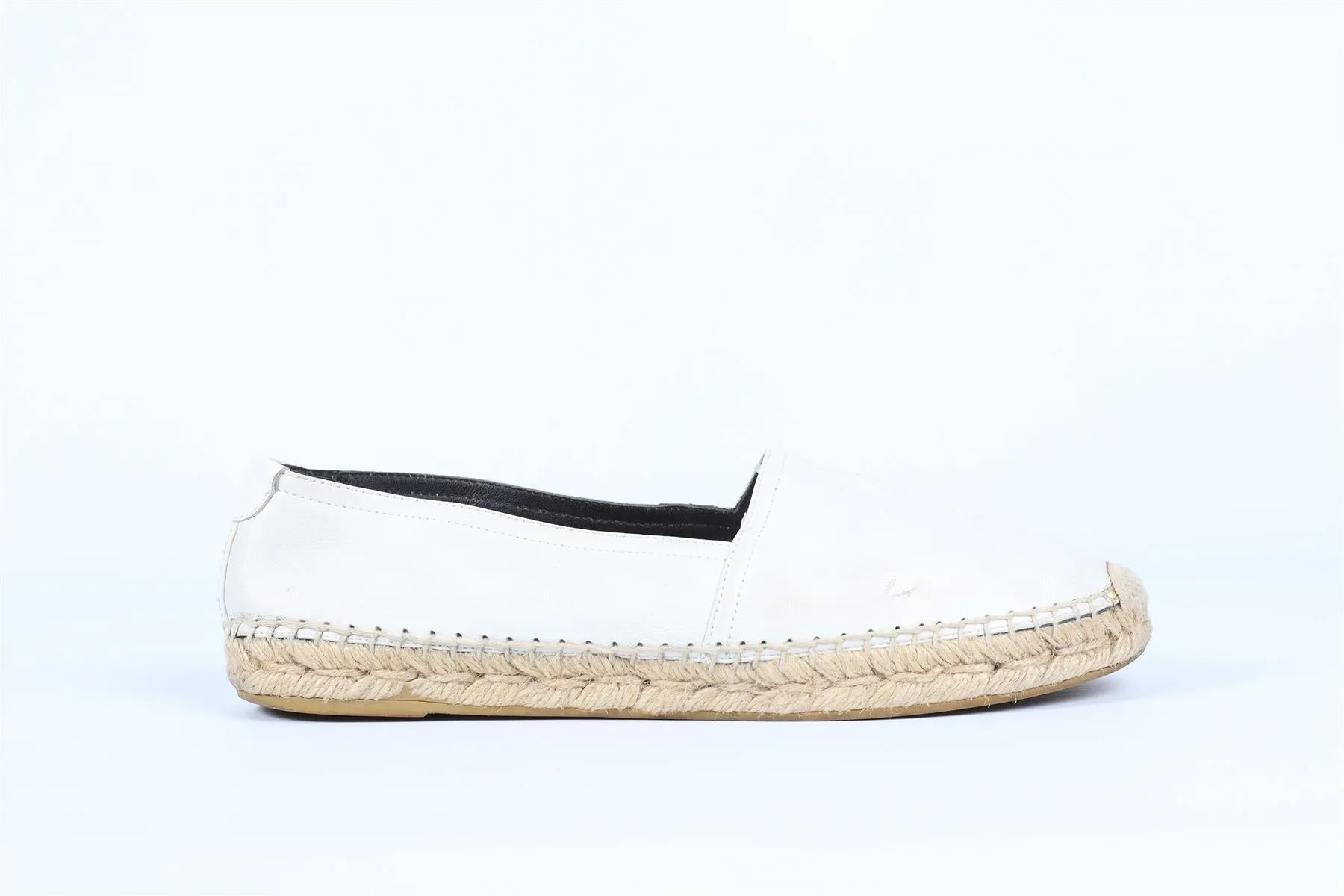 SAINT LAURENT WHITE LEATHER ESPADRILLES EU 38 UK 5 US 8