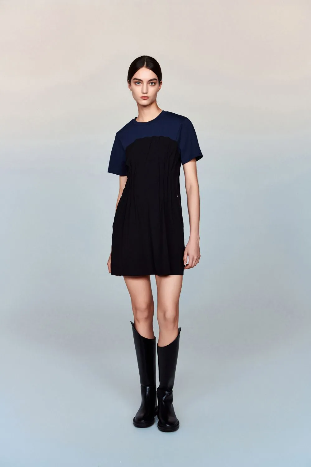 Santorini T-Shirt Maxi Dress with Pleated Waist