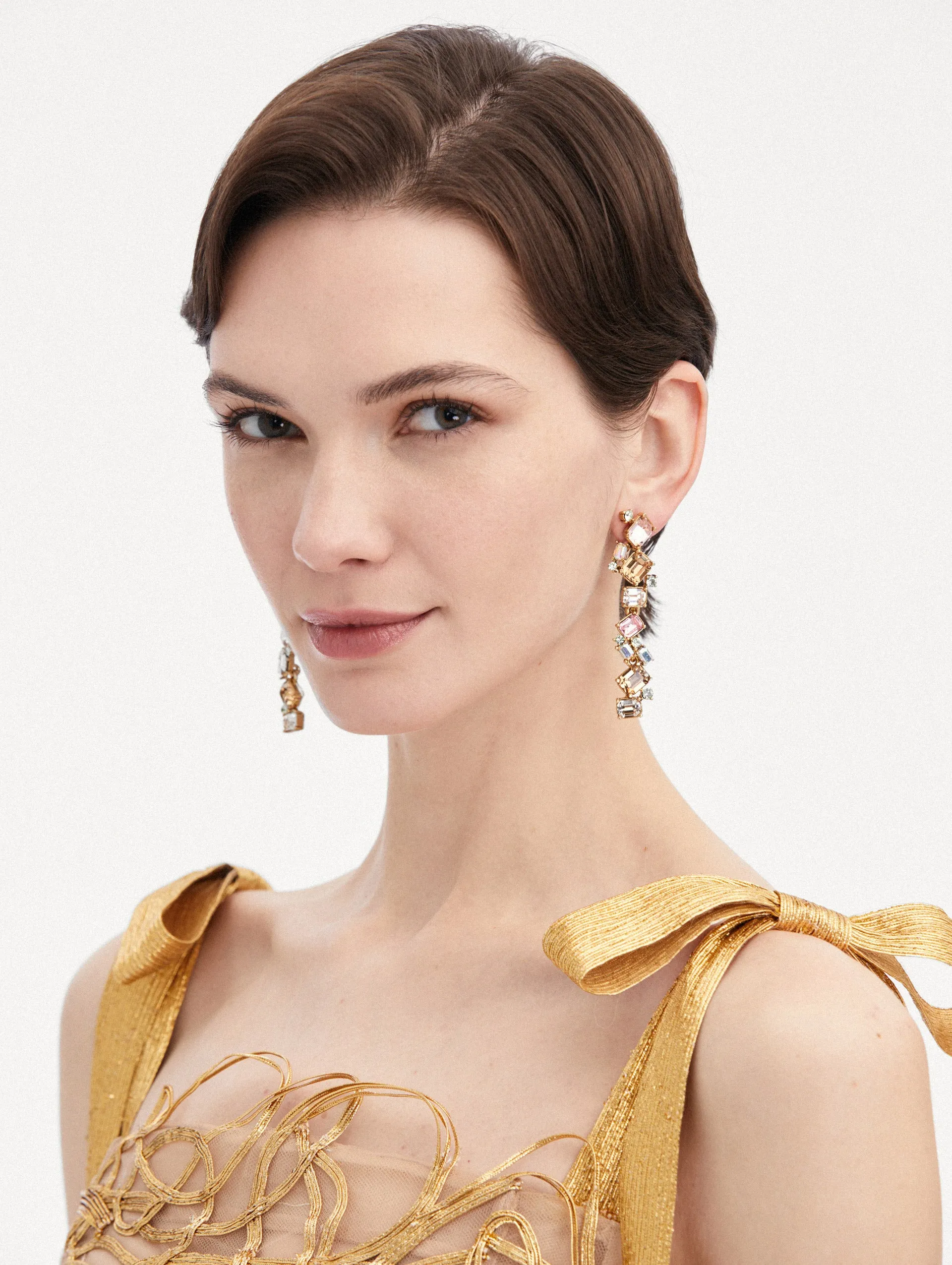 Scramble Crystal Strand Earrings