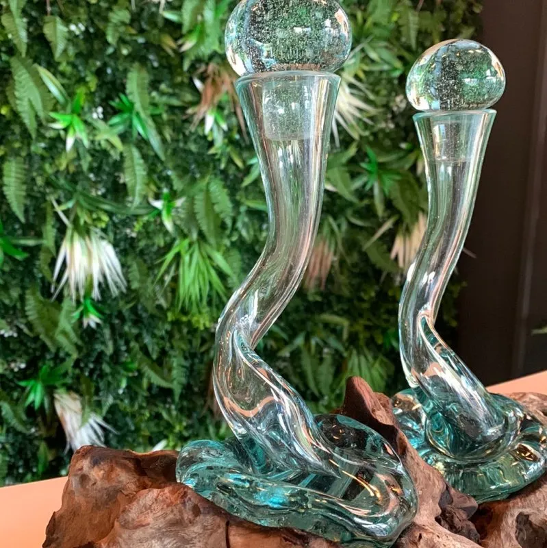 Sculpted Glass Oil and Vinegar Set