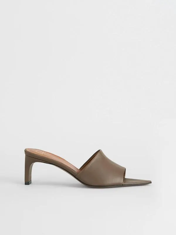 Serranova Khaki Brown Heeled Sandals