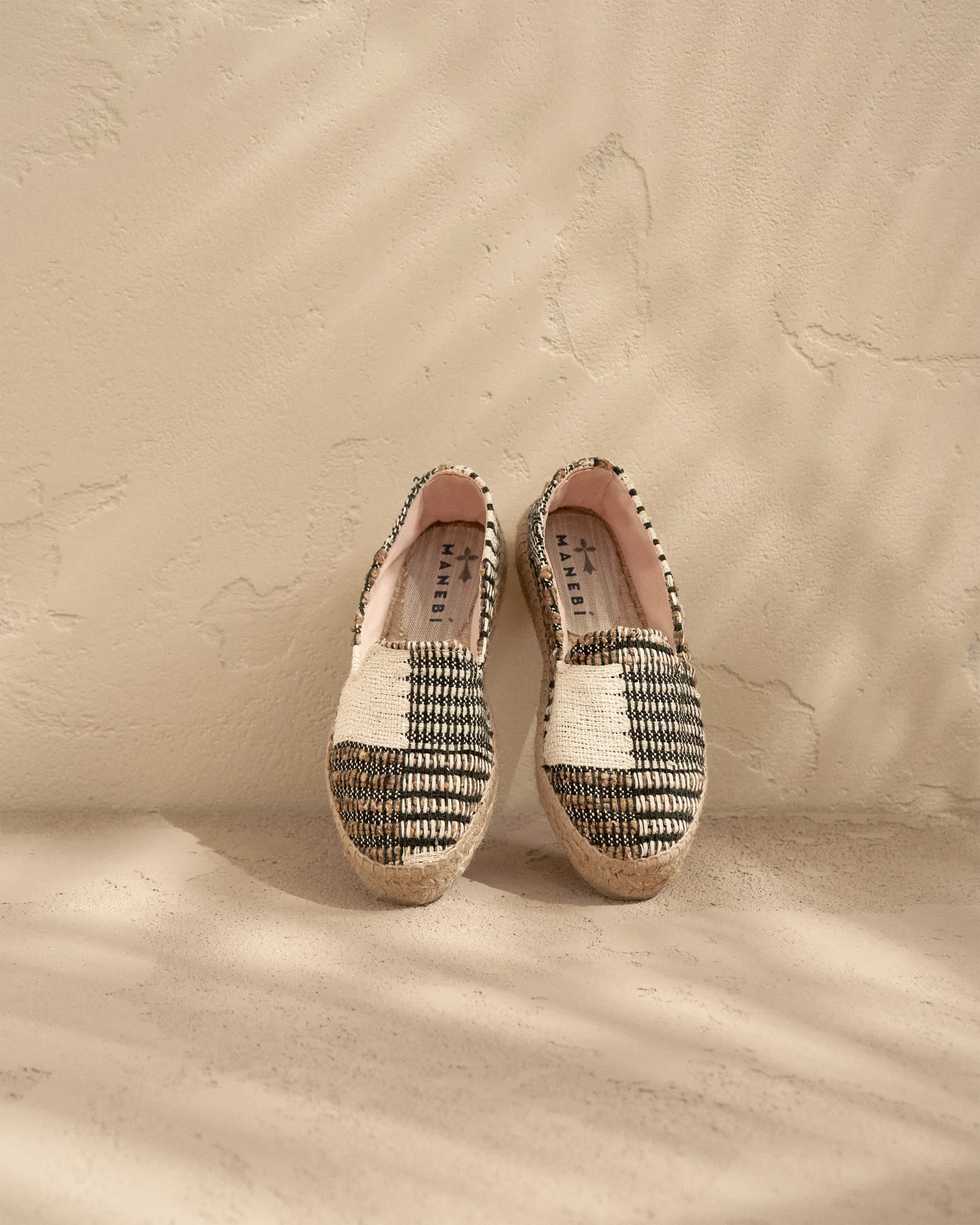 Silk And Cotton Patchwork|Double Sole Espadrilles - G60D0 - Yucatán White Natural And Black