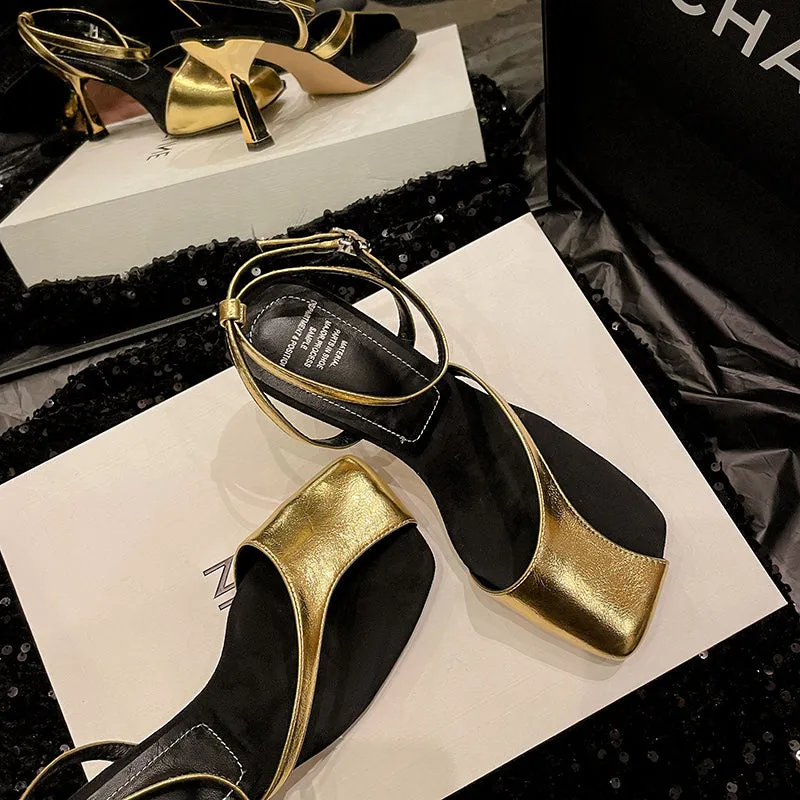 Silver Heeled Sandals