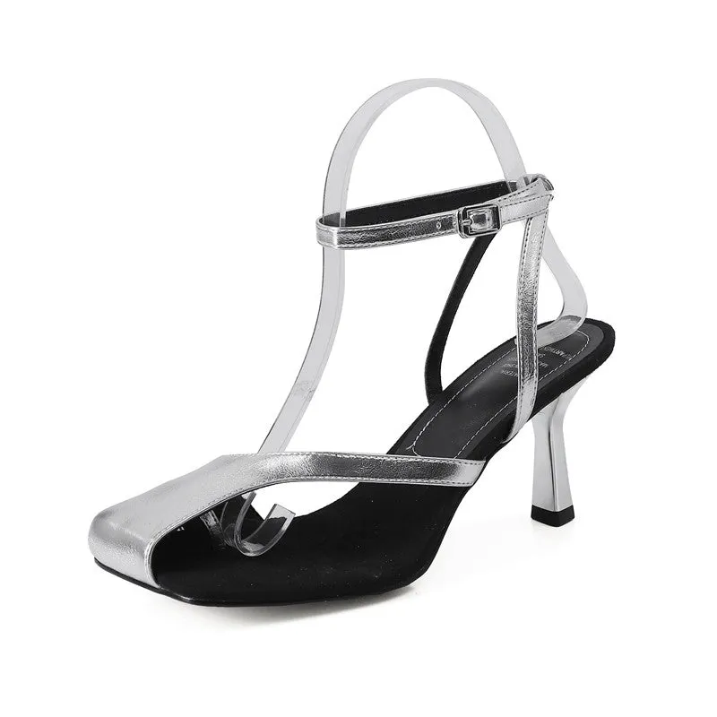Silver Heeled Sandals