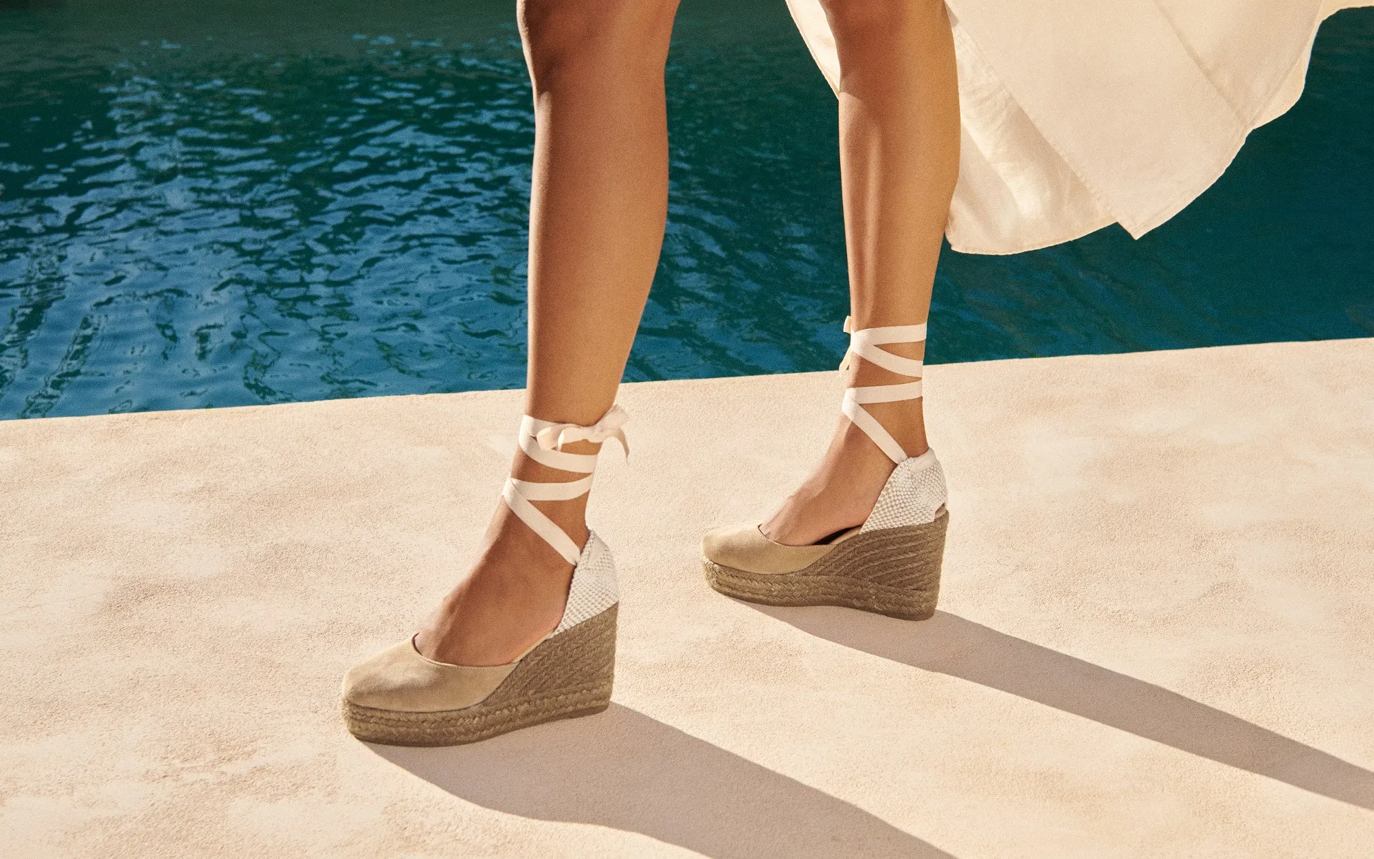 Soft Suede Wedge Espadrilles - W16WV - Hamptons Vintage Taupe On Tone