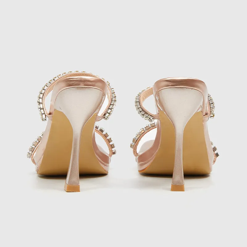 Square Toe High Heeled Sandals