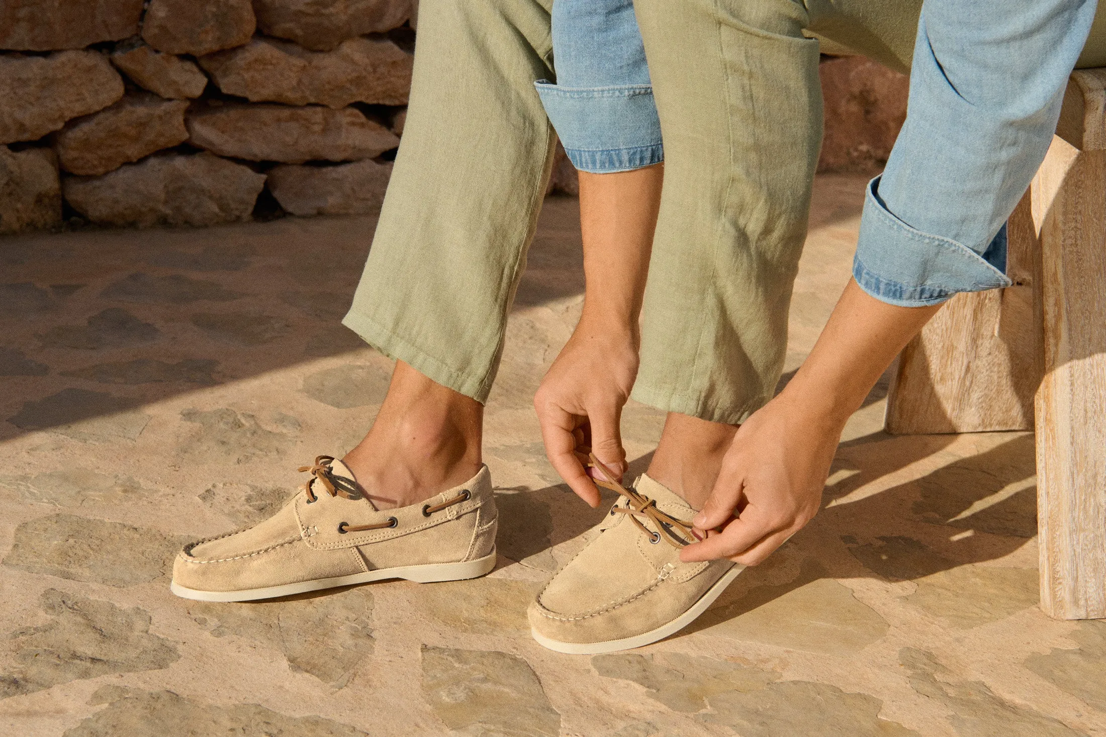 Suede Boat-Shoes - K11KM - Hamptons Champagne Beige