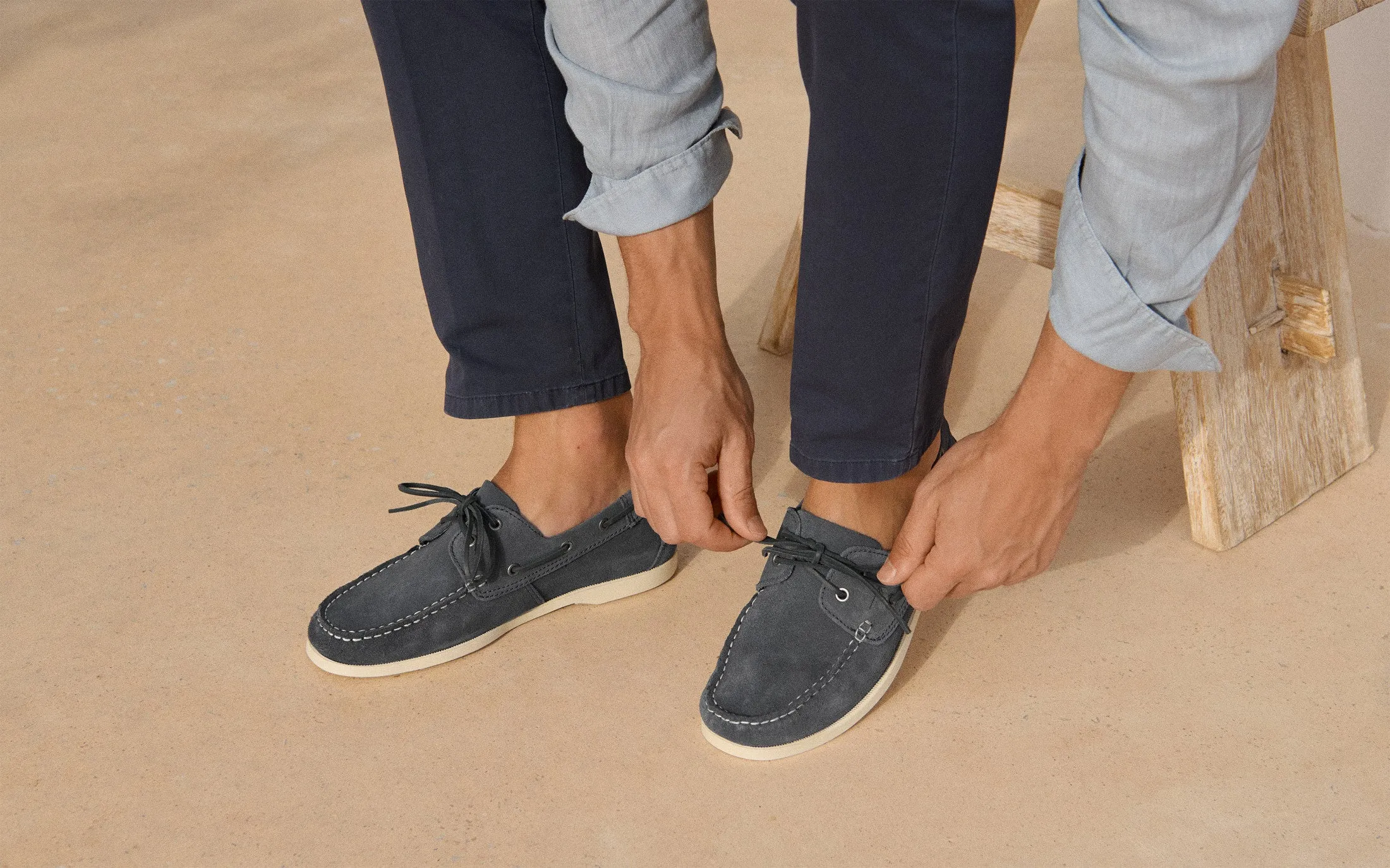 Suede Boat-Shoes - K15KM - Hamptons Patriot Blue
