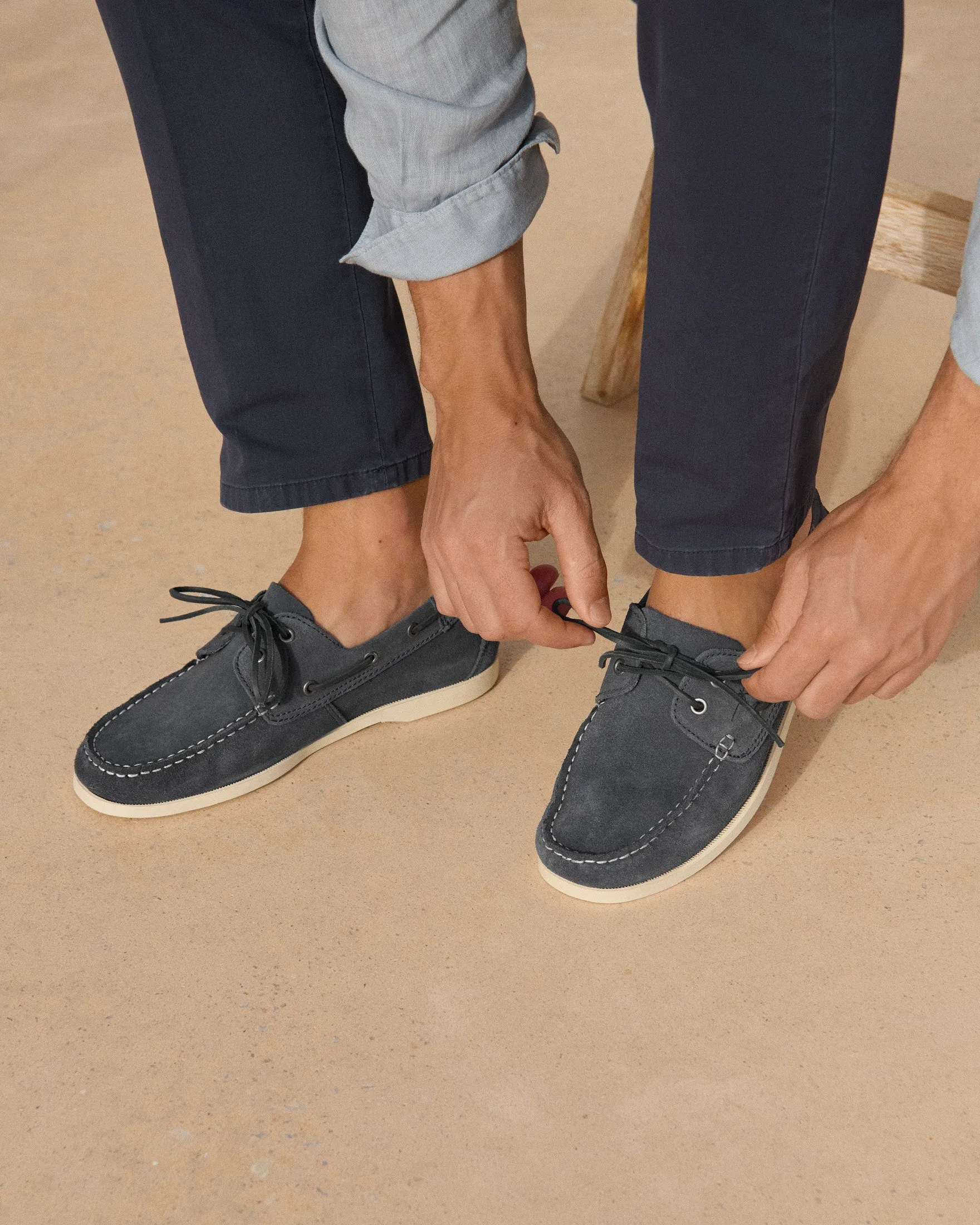 Suede Boat-Shoes - K15KM - Hamptons Patriot Blue