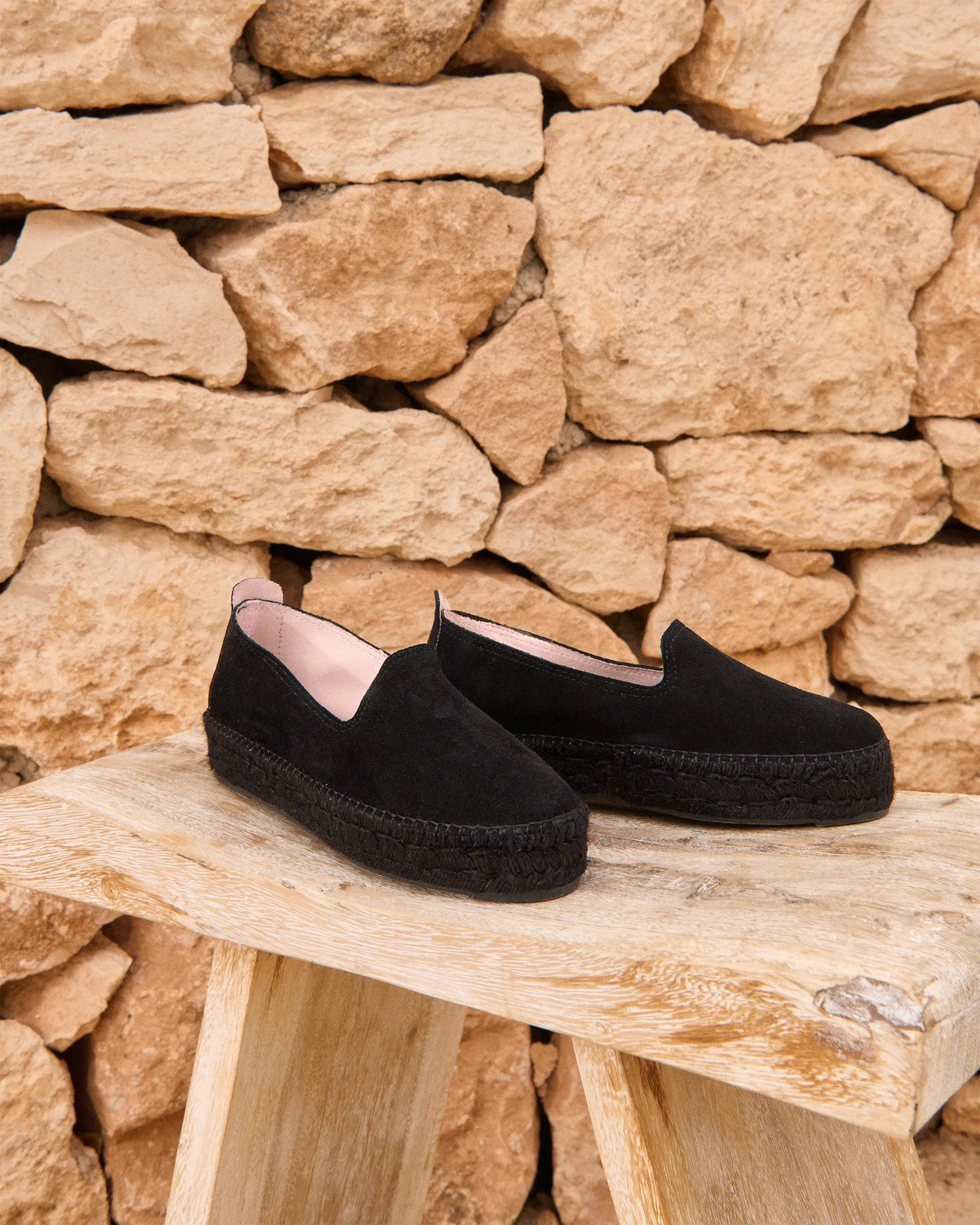 Suede Double Sole Espadrilles - R22D0 - Hamptons Black On Tone