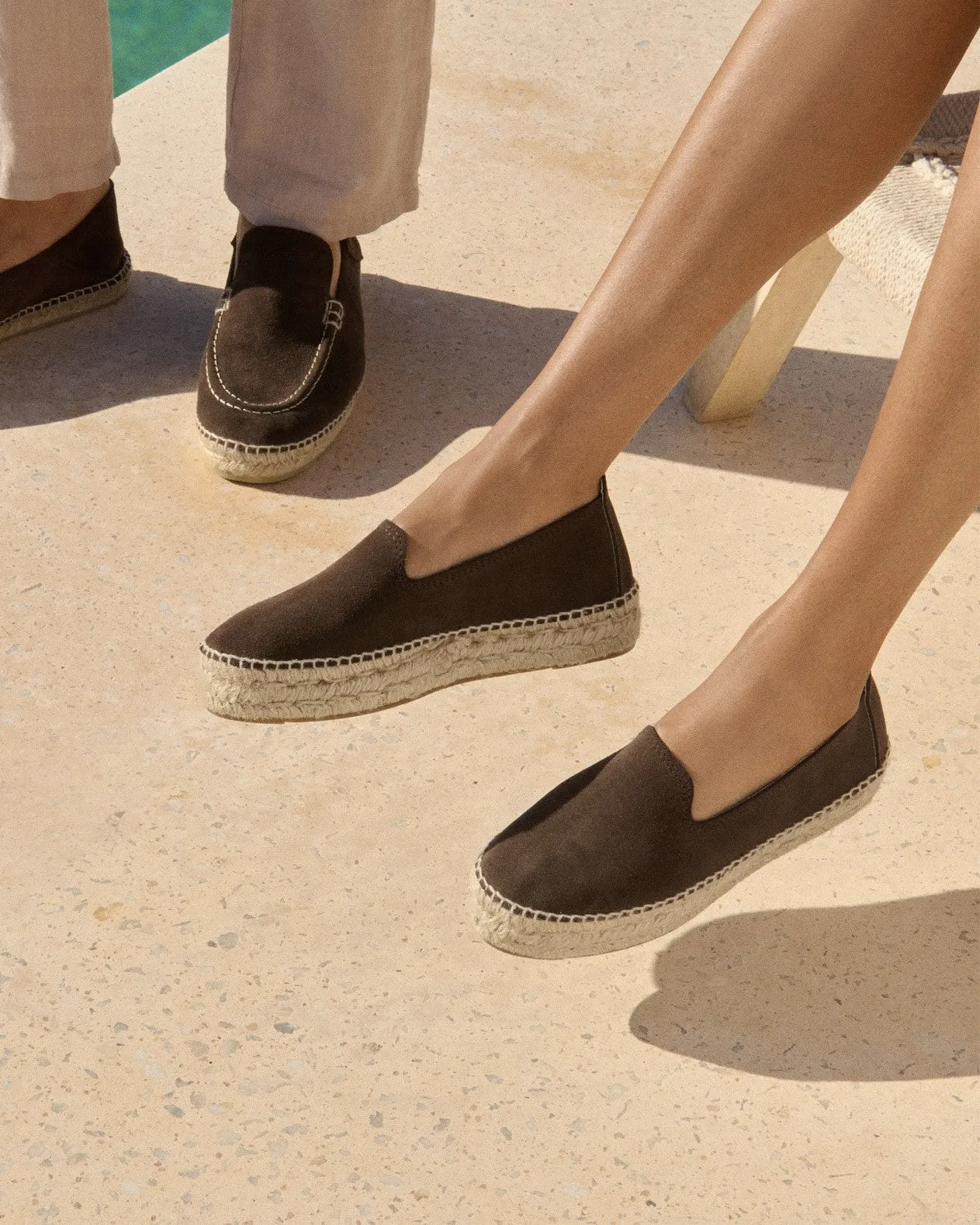 Suede Double Sole Espadrilles - R57D0 - Hamptons Cocoa