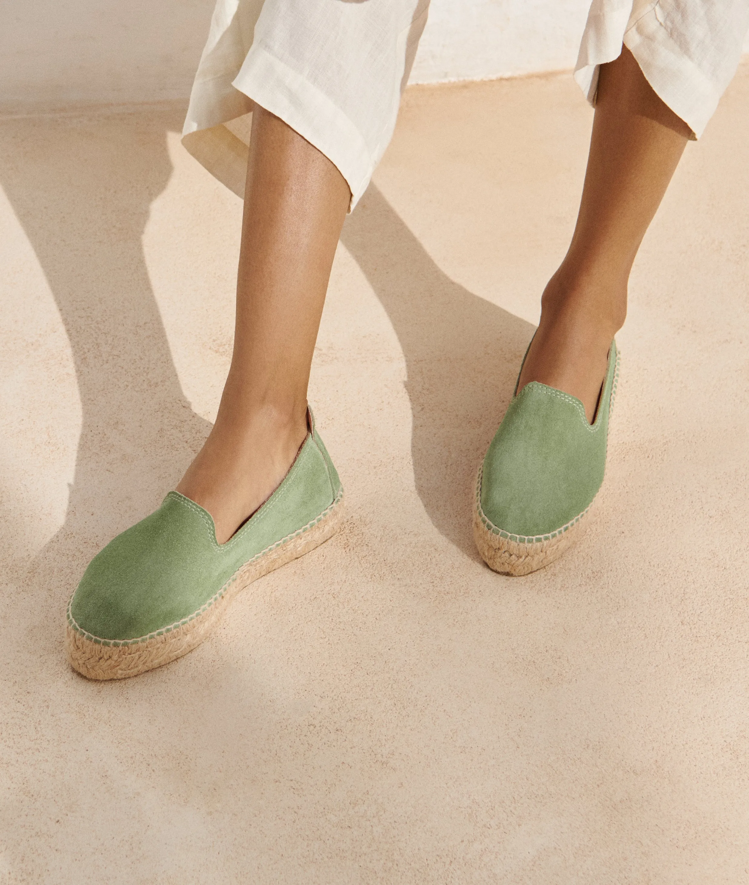 Suede Double Sole Espadrilles - R66D0 - Hamptons Sage