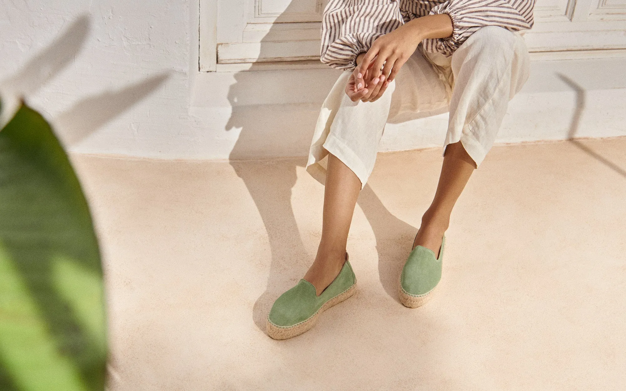 Suede Double Sole Espadrilles - R66D0 - Hamptons Sage