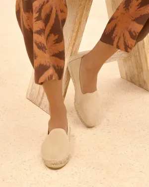 Suede Flat Espadrilles - K11N0 - Hamptons Champagne Beige