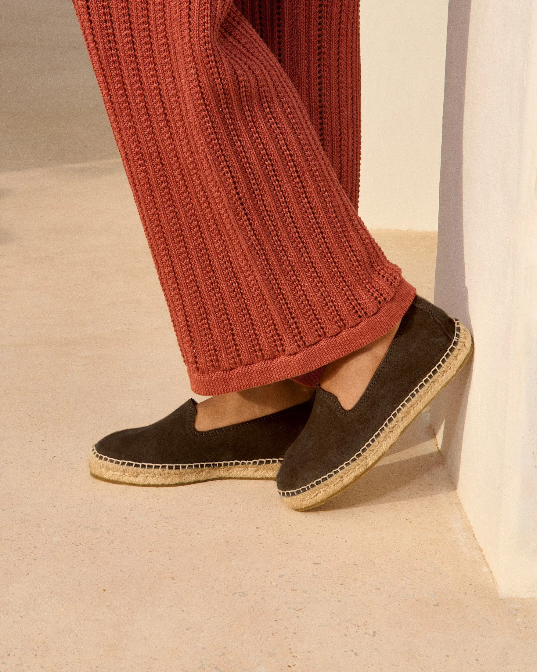 Suede Flat Espadrilles - R57N0 - Hamptons Cocoa