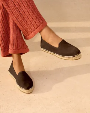 Suede Flat Espadrilles - R57N0 - Hamptons Cocoa