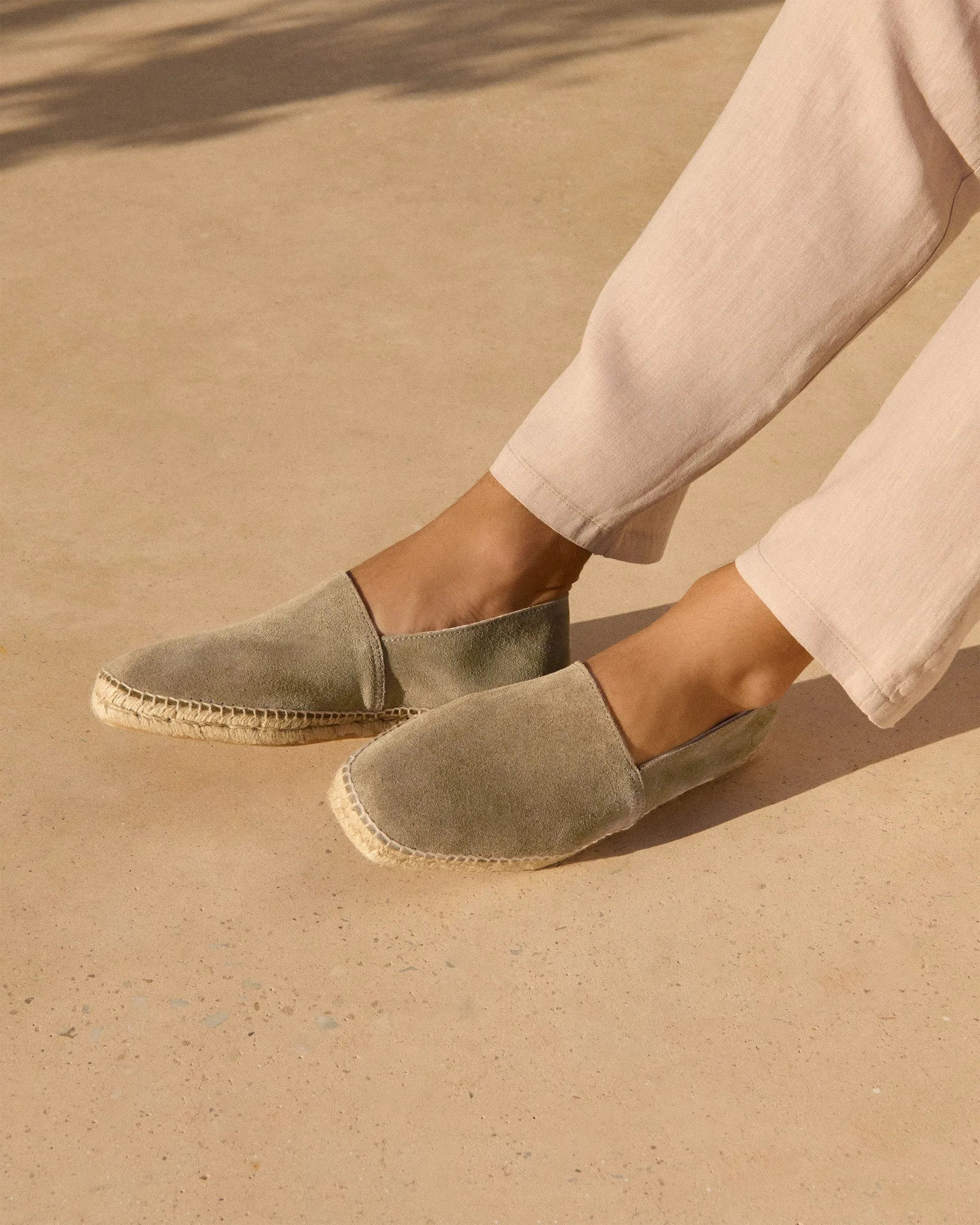Suede Squared Toe Espadrilles - R44CQ - Hamptons Forest