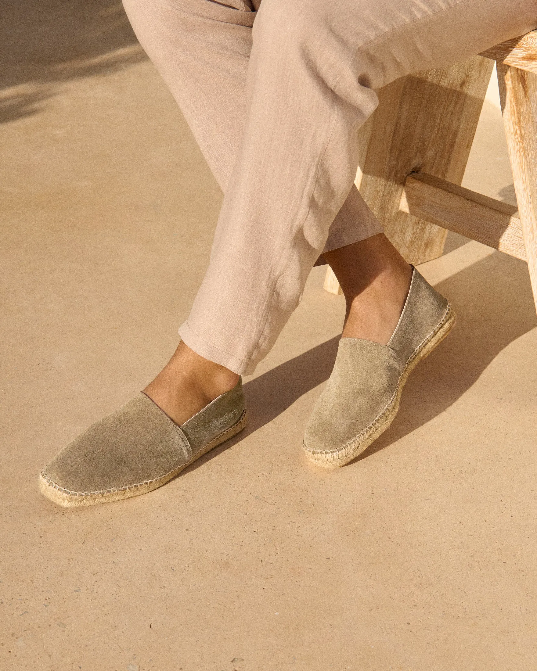 Suede Squared Toe Espadrilles - R44CQ - Hamptons Forest