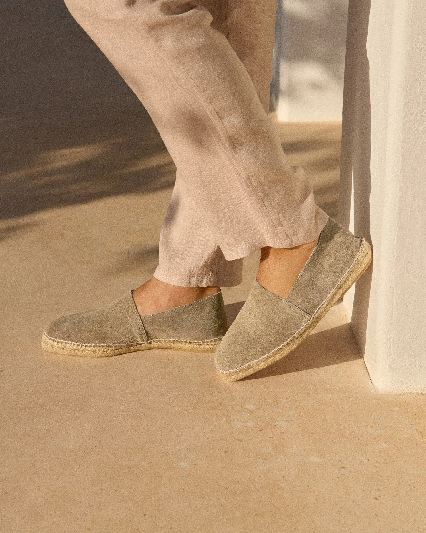 Suede Squared Toe Espadrilles - R44CQ - Hamptons Forest
