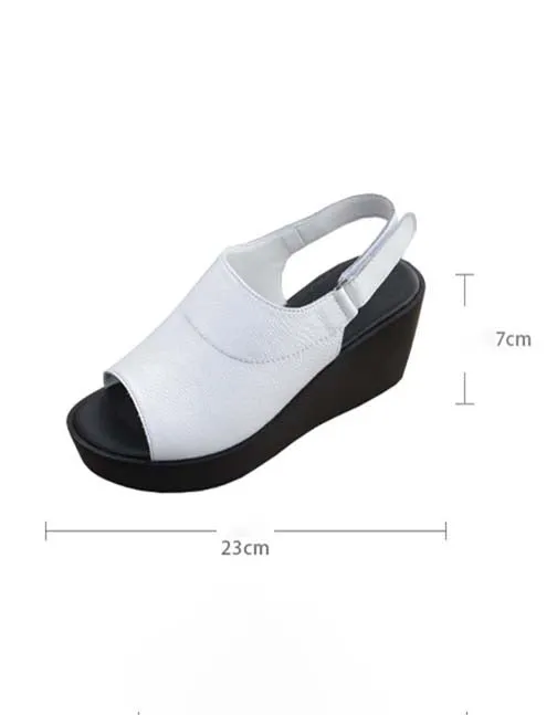 Summer Fish Toes Slingback Wedge Sandals