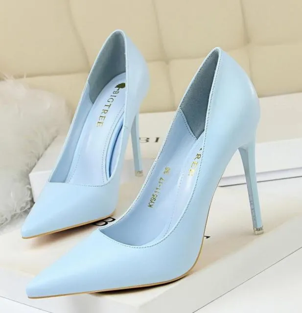 Summer new high-heeled sandals with stiletto and pointed toe high-heeled shoes for women's casual solid color high-heeled shoes