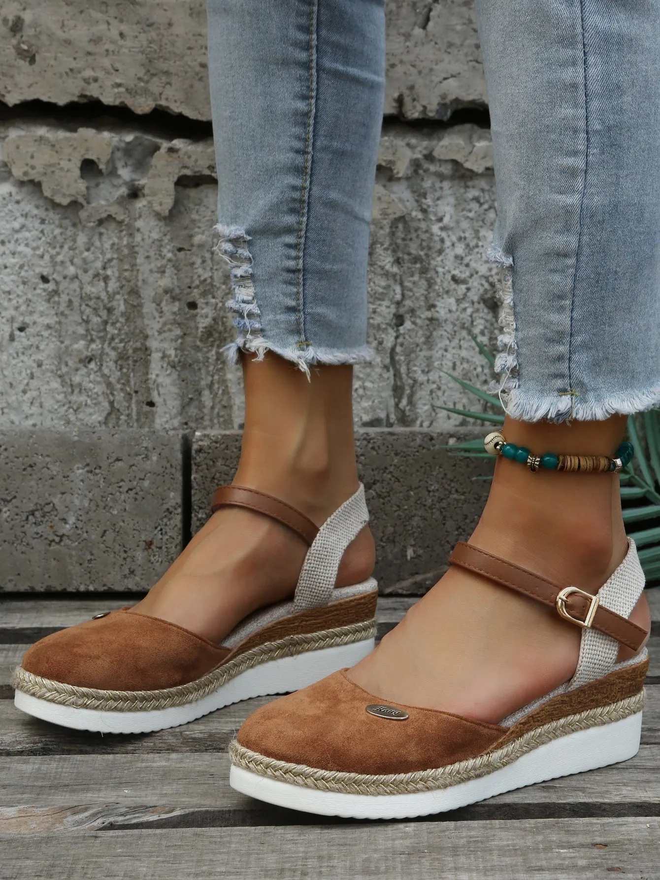 Syllis | Orthopedic Trendy Brown Espadrilles