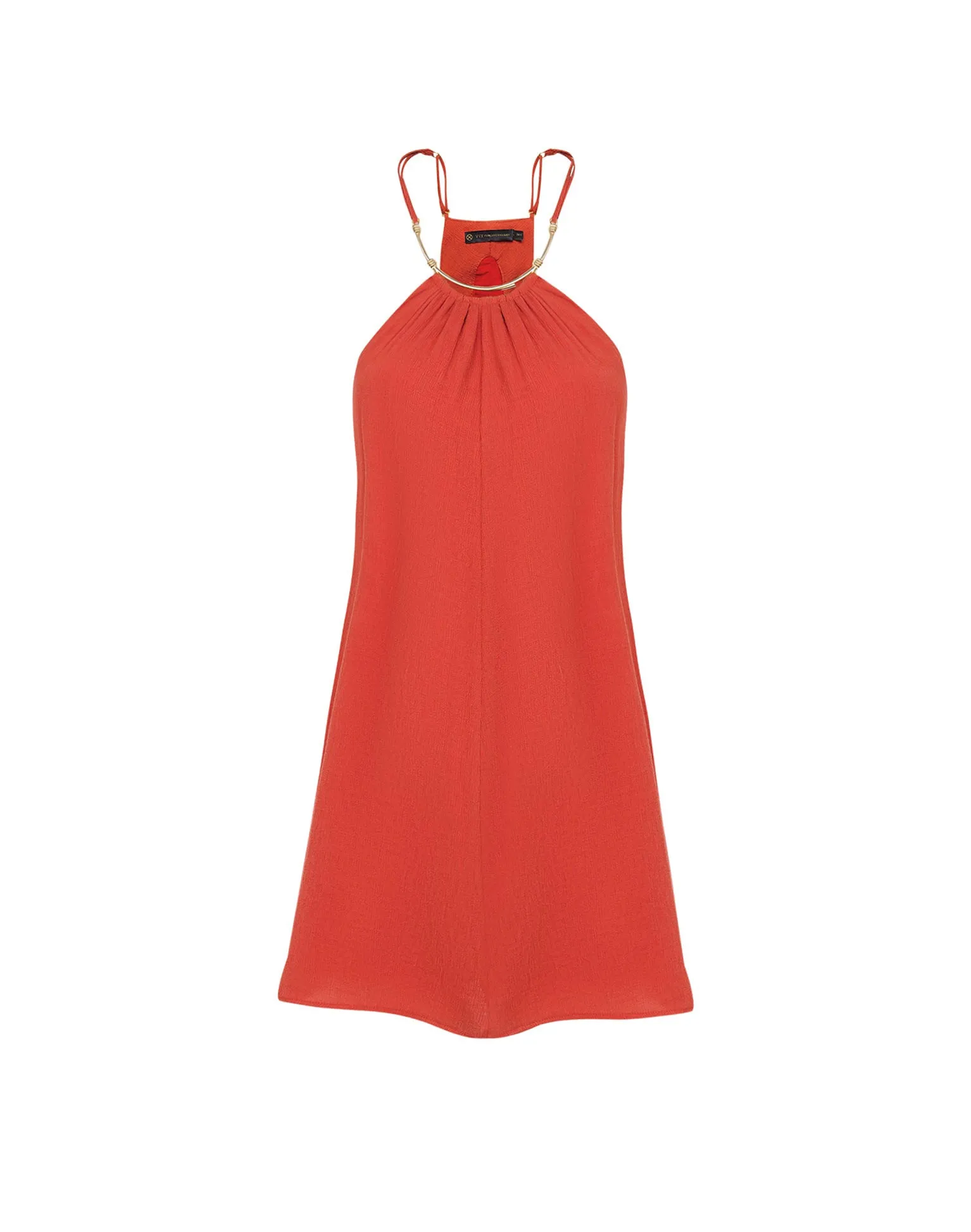 Taiga Detail Short Dress (exchange only) - Brick