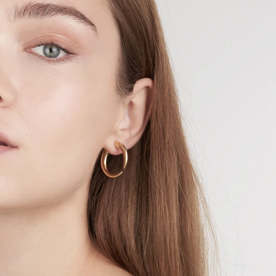Talon Large Hoop Earrings - Yellow Gold Vermeil