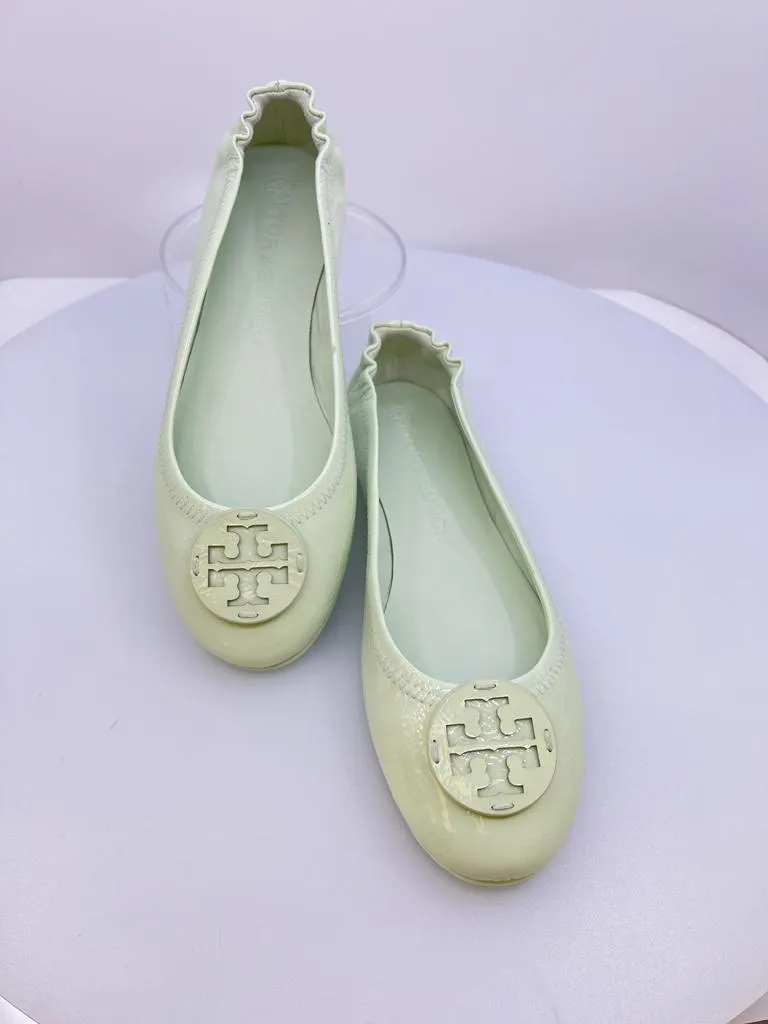 TORY BURCH MINNIE LEATHER BALLET FLAT SHOES