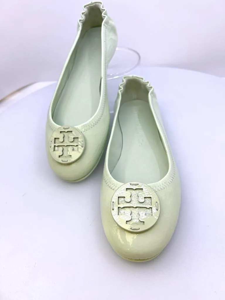TORY BURCH MINNIE LEATHER BALLET FLAT SHOES