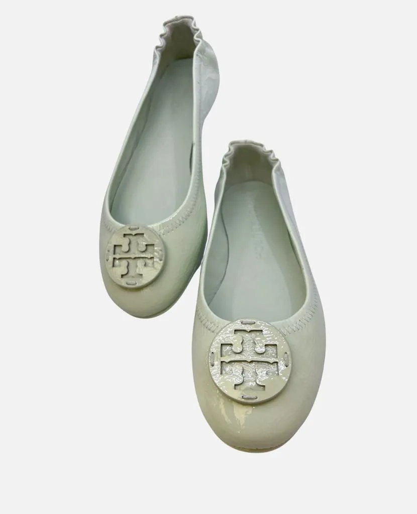 TORY BURCH MINNIE LEATHER BALLET FLAT SHOES